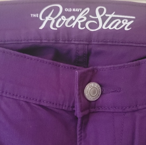 Old Navy Rockstar Dark Purple Cotton Denim Twill Jeans Pants - Picture 5 of 7